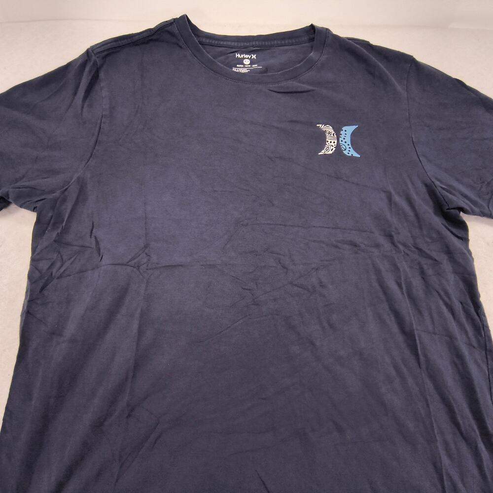 Hurley Casual Crew Neck Short Sleeve T-Shirt Mens Size Medium M Navy